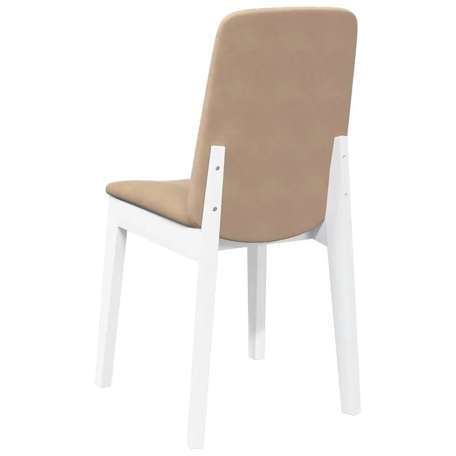 Chaises à manger coussins 2 pcs blanc bois massif caoutchouc - 7