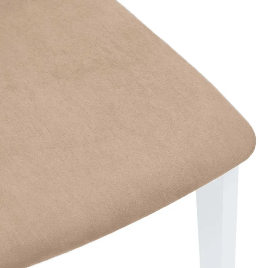 Chaises à manger coussins 2 pcs blanc bois massif caoutchouc - 8