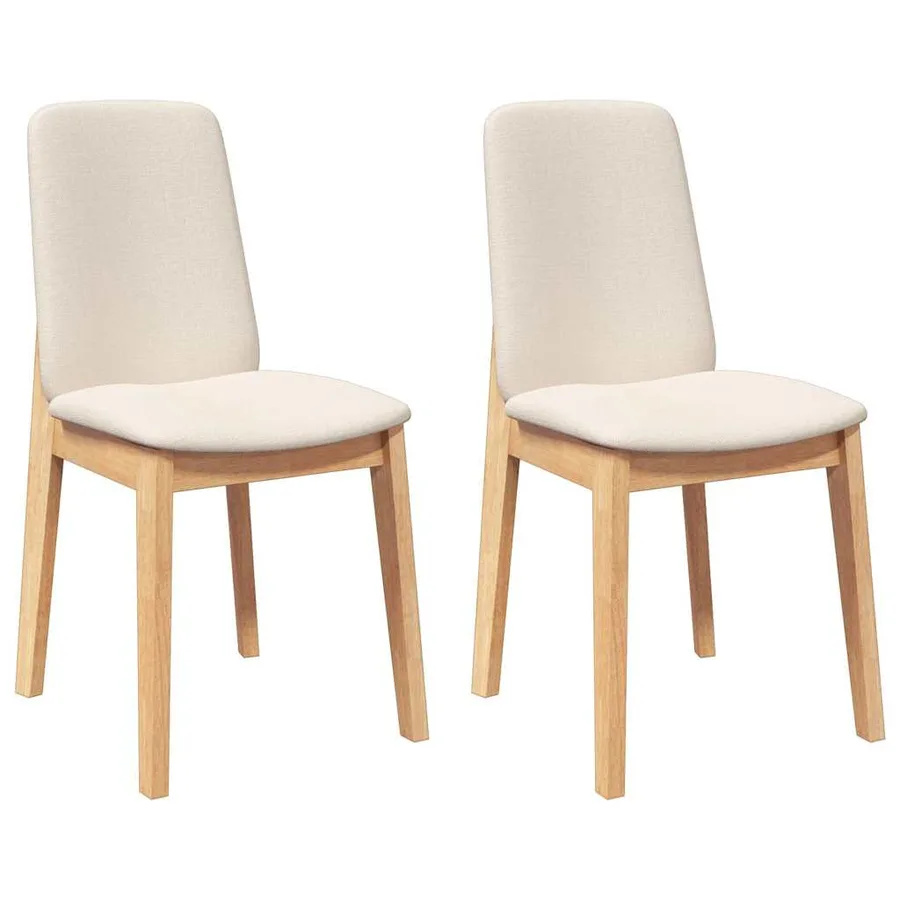 Chaises à manger coussins 2 pcs bois massif caoutchouc - 2