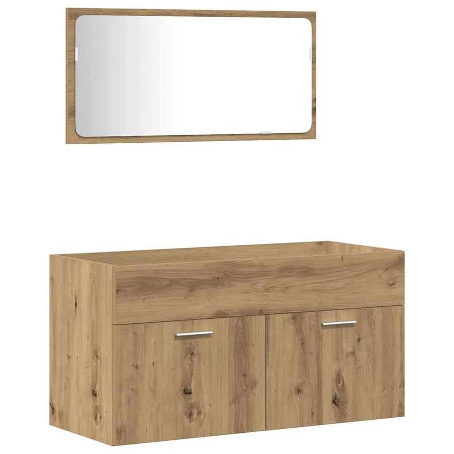 Ensemble de meubles salle de bain 3 pcs bois d'ingénierie - 7