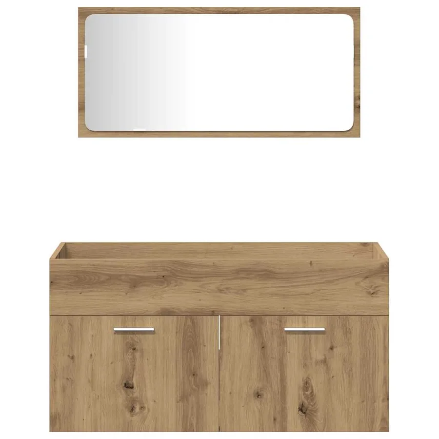 Ensemble de meubles salle de bain 3 pcs bois d'ingénierie - 8