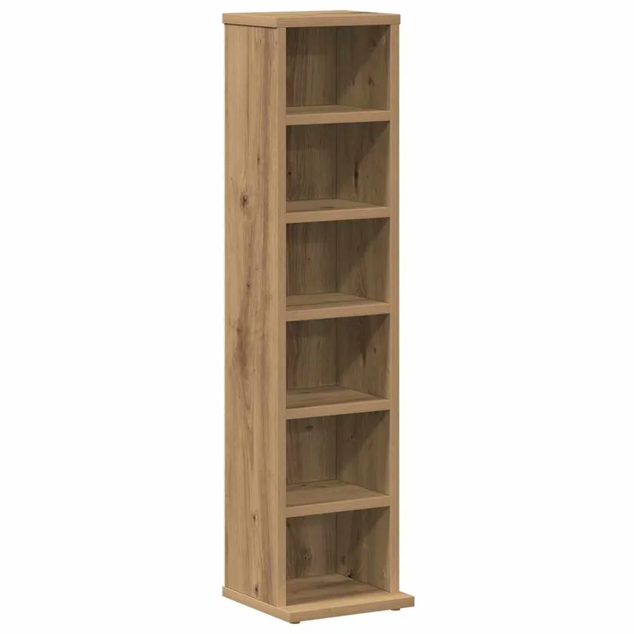 Armoire à CD chêne artisanal 21x20x88 cm bois d'ingénierie - 2