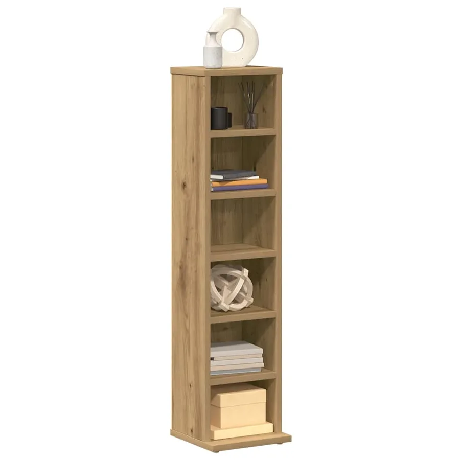 Armoire à CD chêne artisanal 21x20x88 cm bois d'ingénierie - 3