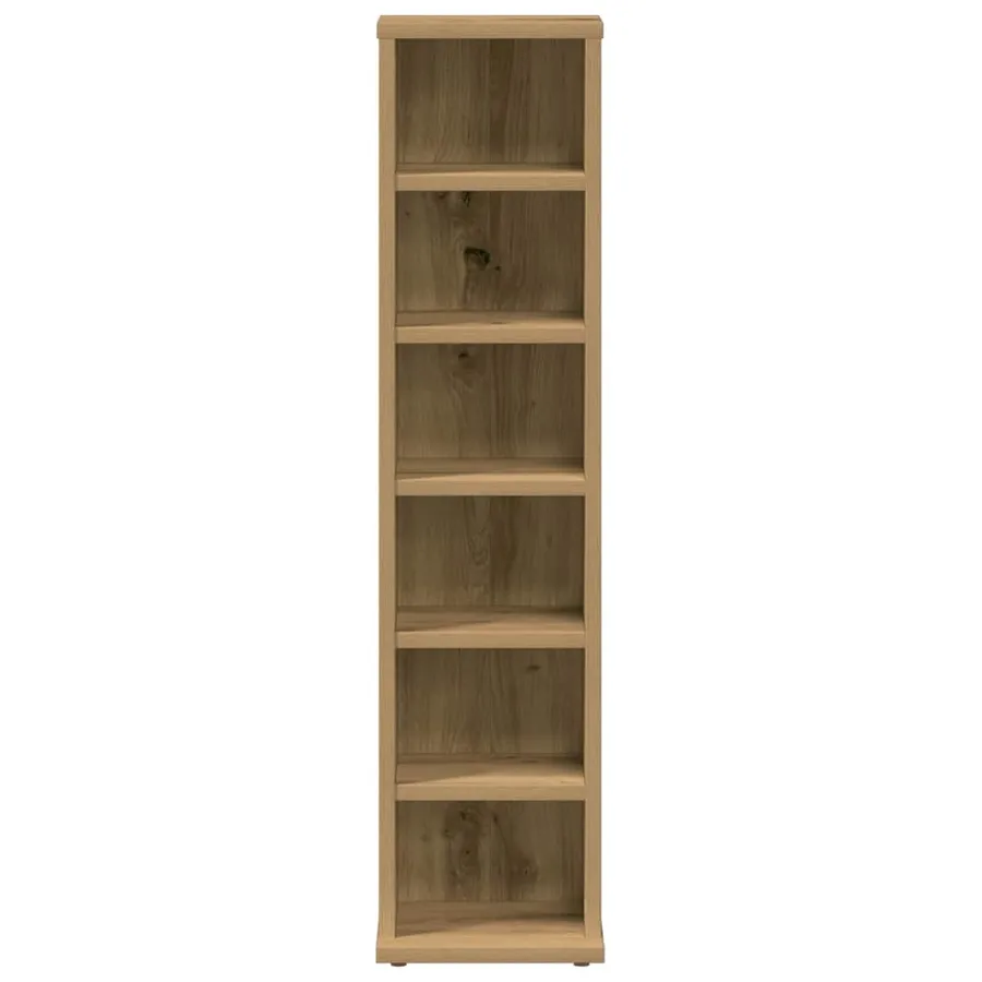Armoire à CD chêne artisanal 21x20x88 cm bois d'ingénierie - 4