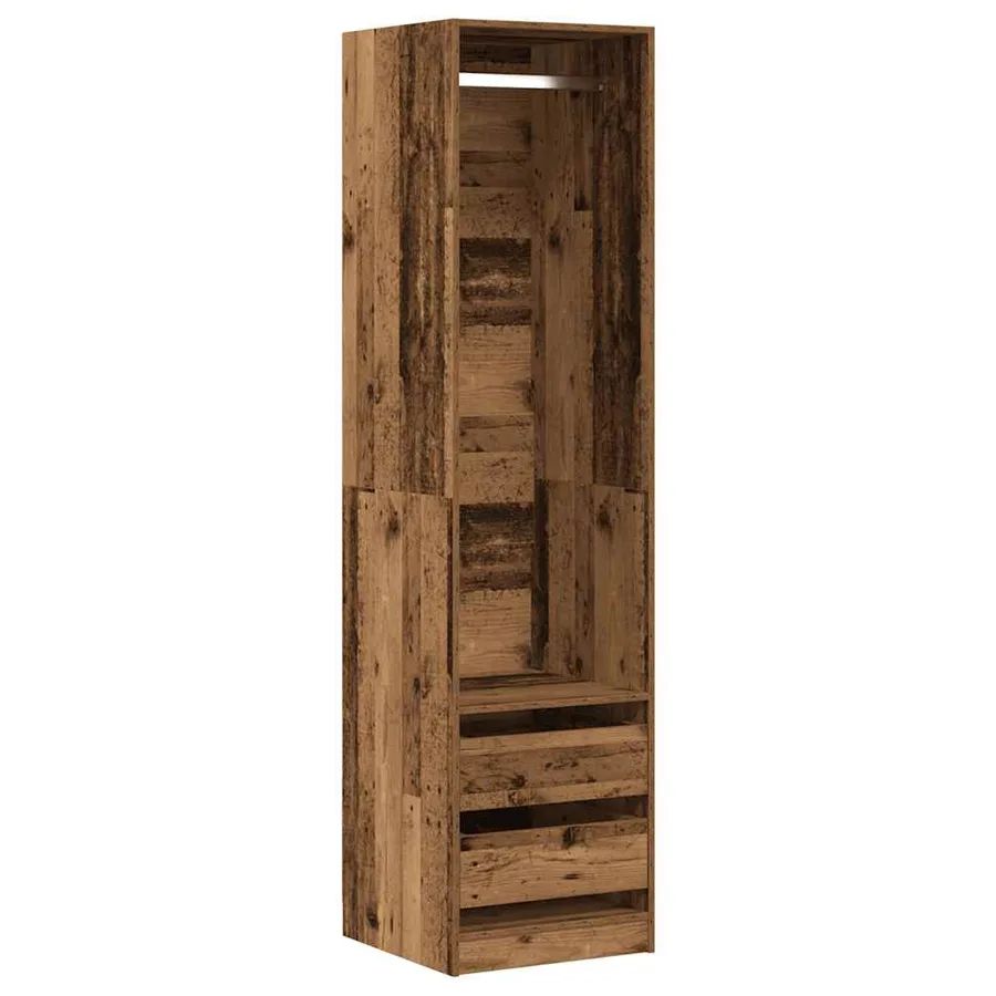 Garde-robe vieux bois 50x50x200 cm bois d'ingénierie - 2