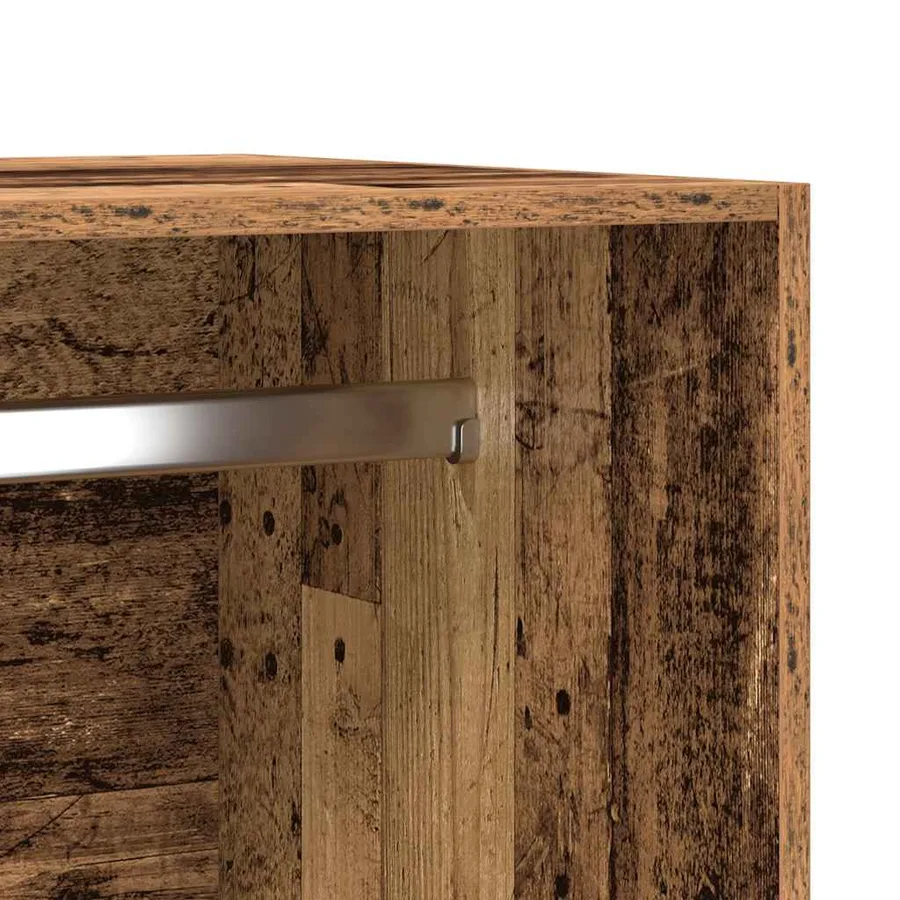 Garde-robe vieux bois 50x50x200 cm bois d'ingénierie - 8