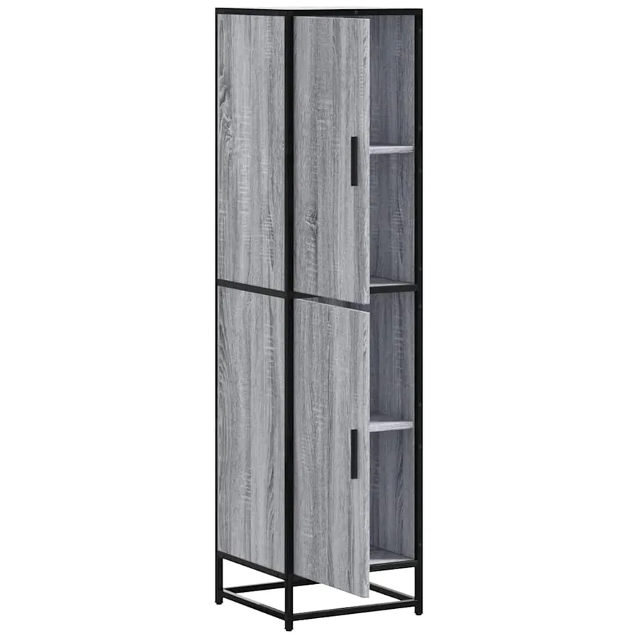 Buffet haut sonoma gris 35,5x35x139 cm bois d'ingénierie métal - 5