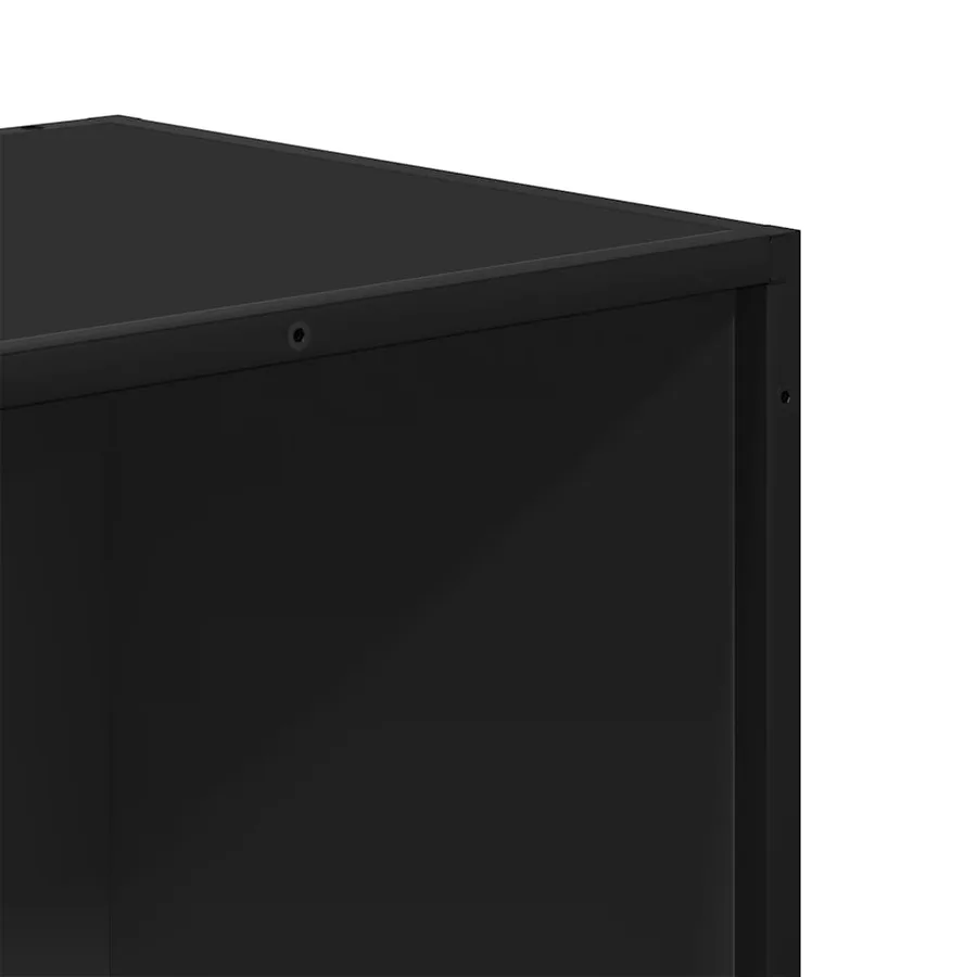 Bibliothèque noir 60x35x170,5 cm bois d'ingénierie - 7