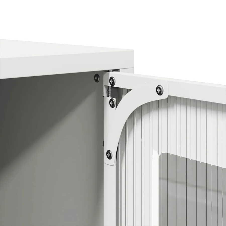 Meuble TV blanc 100,5x39x60,5 cm acier - 10