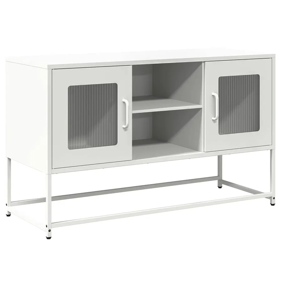 Meuble TV blanc 100,5x39x60,5 cm acier - 2