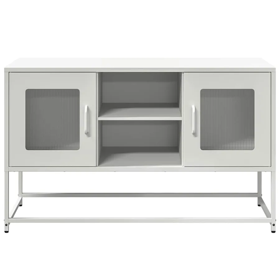 Meuble TV blanc 100,5x39x60,5 cm acier - 5