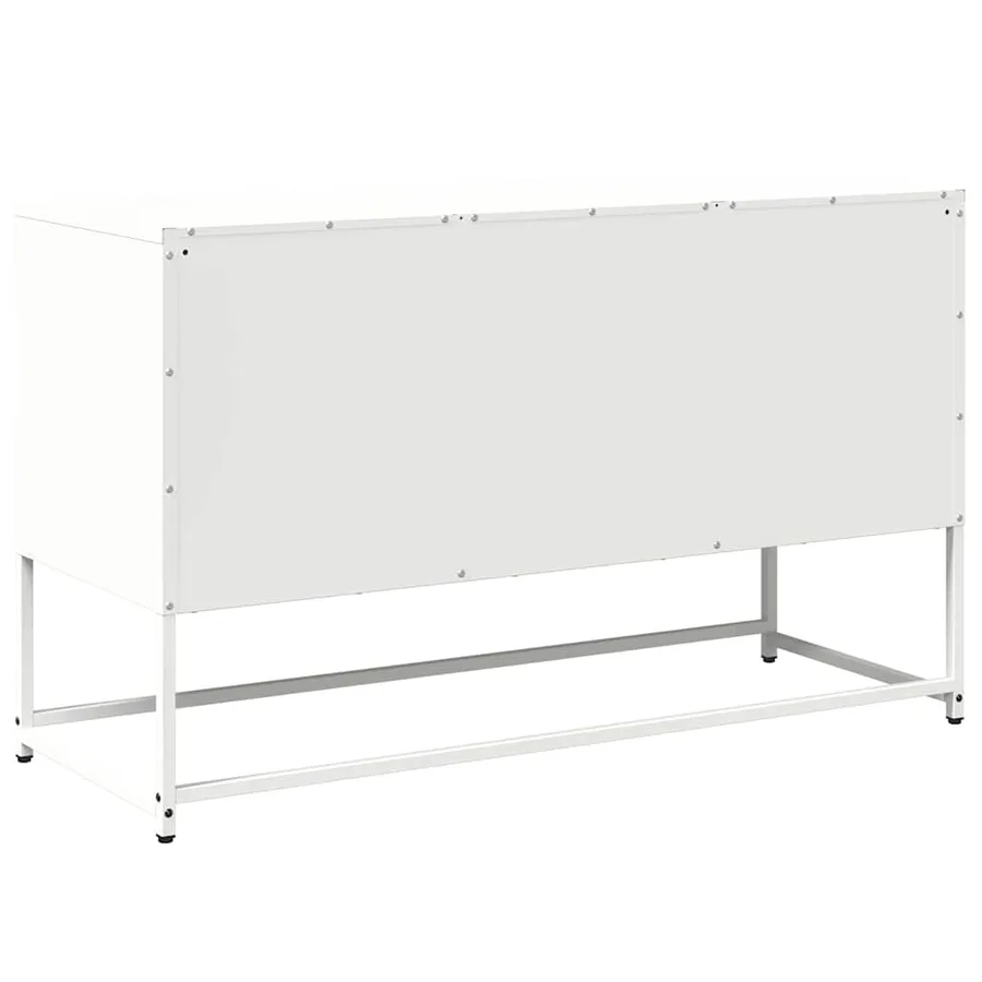 Meuble TV blanc 100,5x39x60,5 cm acier - 8
