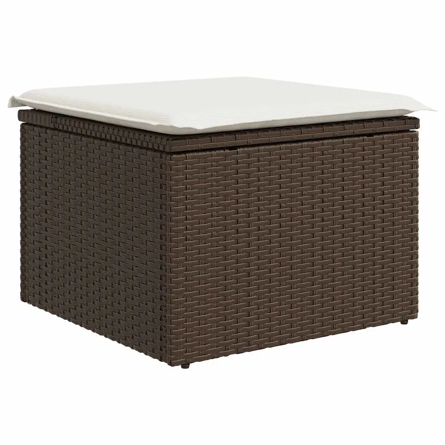 Salon de jardin 8 pcs avec coussins marron résine tressée - 7