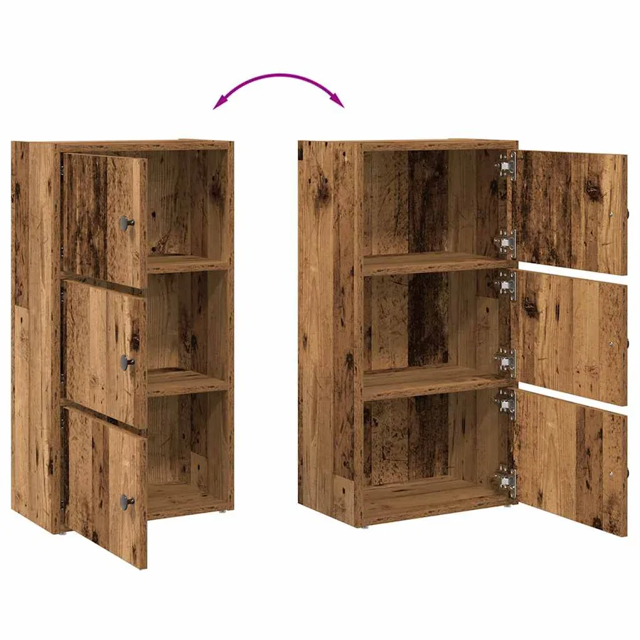 Bibliothèque vieux bois 40x24x77 cm bois d'ingénierie - 8