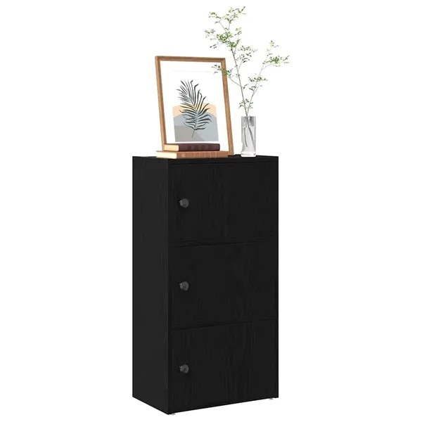 Bibliothèque chêne noir 40x24x77 cm bois d'ingénierie