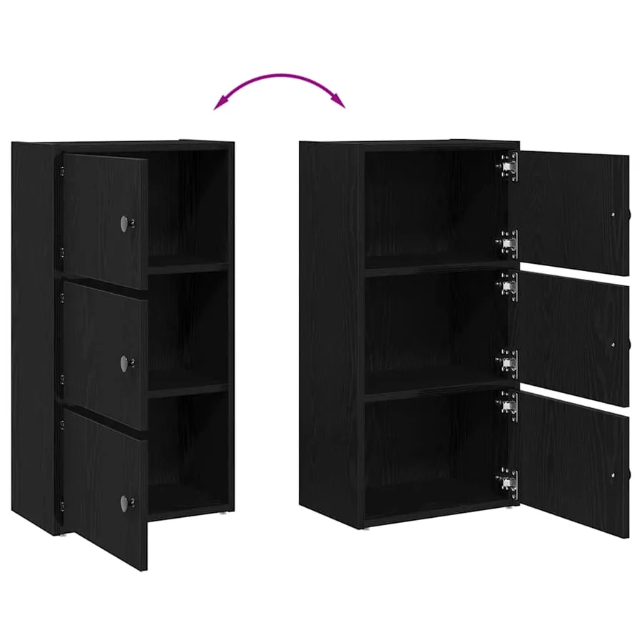 Bibliothèque chêne noir 40x24x77 cm bois d'ingénierie - 8