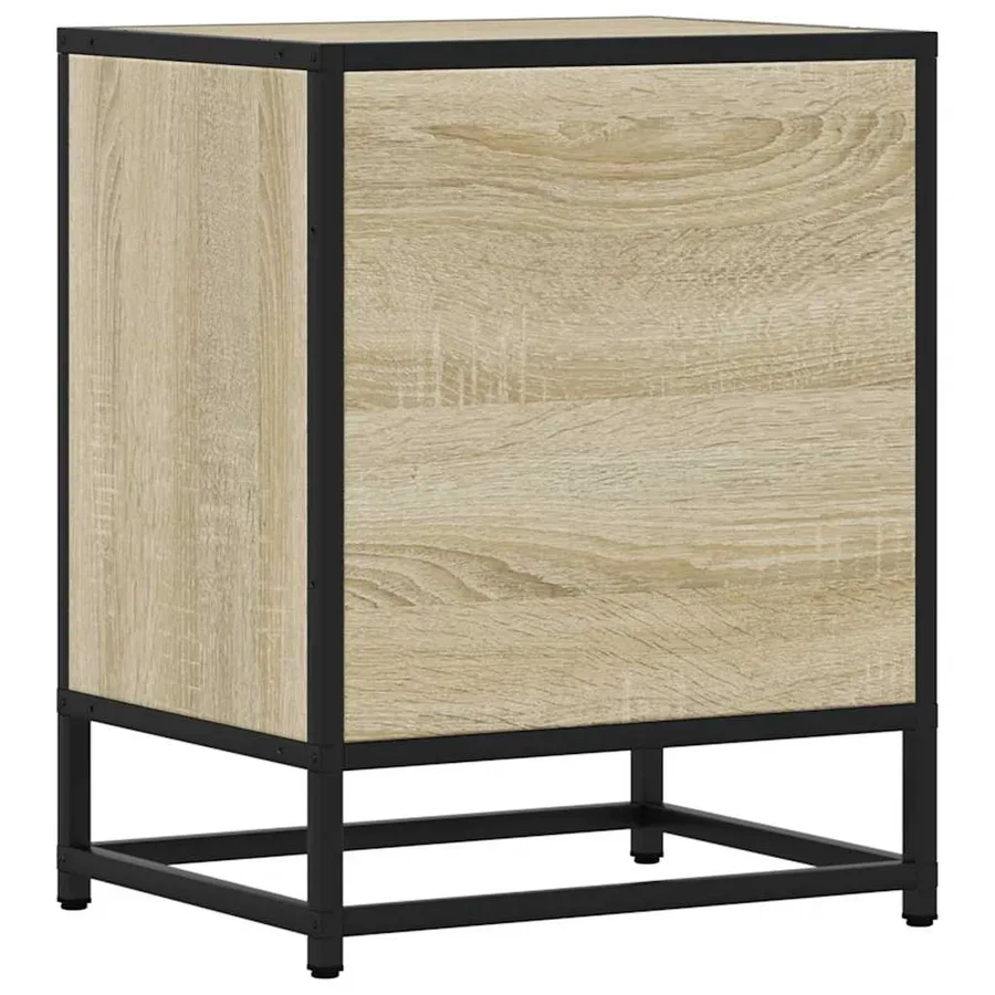 Table de chevet chêne sonoma 40x31x50cm bois d'ingénierie métal - 7