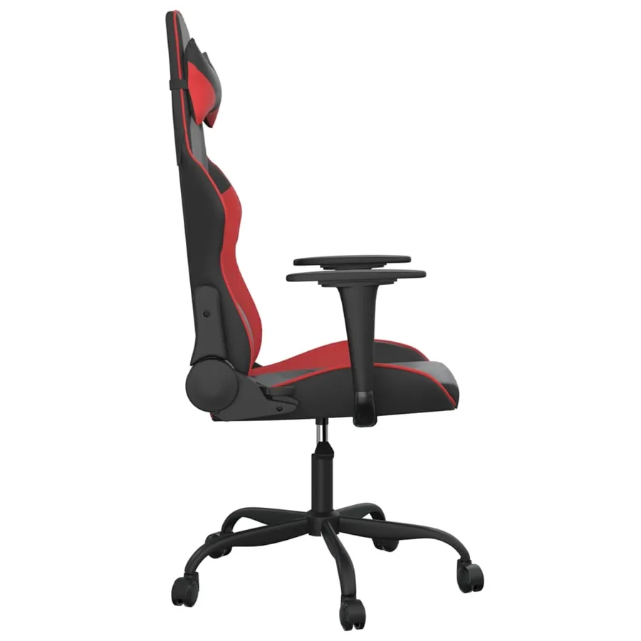 Chaise de jeu Noir et rouge Similicuir - 4