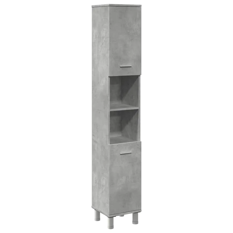 Armoire de salle de bain Gris béton 30x30x179 cm Aggloméré - 2