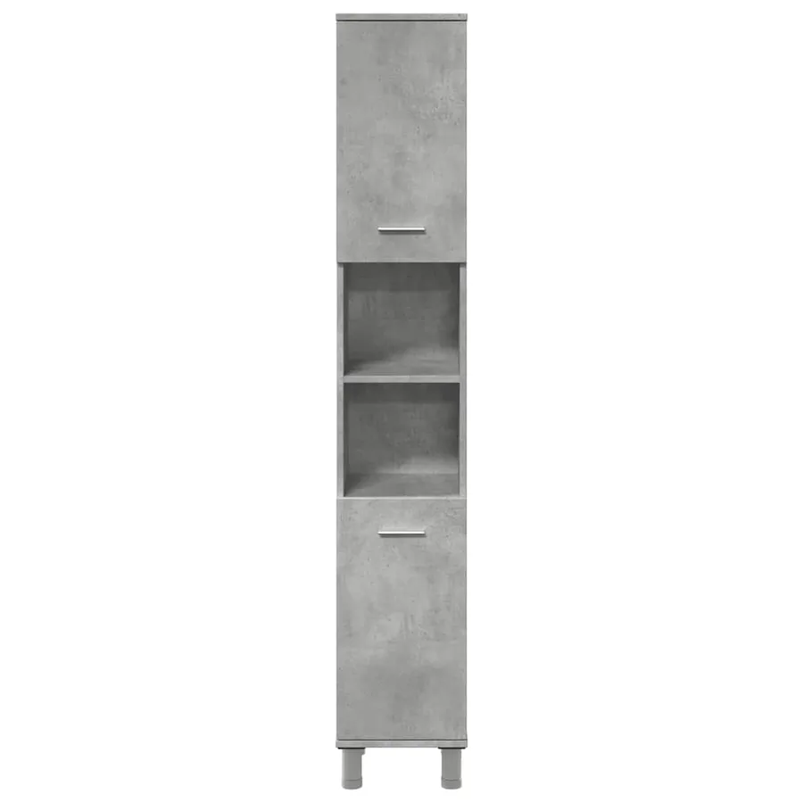 Armoire de salle de bain Gris béton 30x30x179 cm Aggloméré - 4