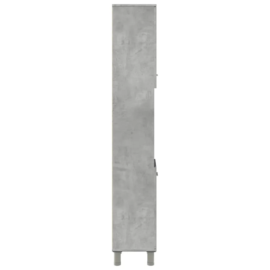 Armoire de salle de bain Gris béton 30x30x179 cm Aggloméré - 5