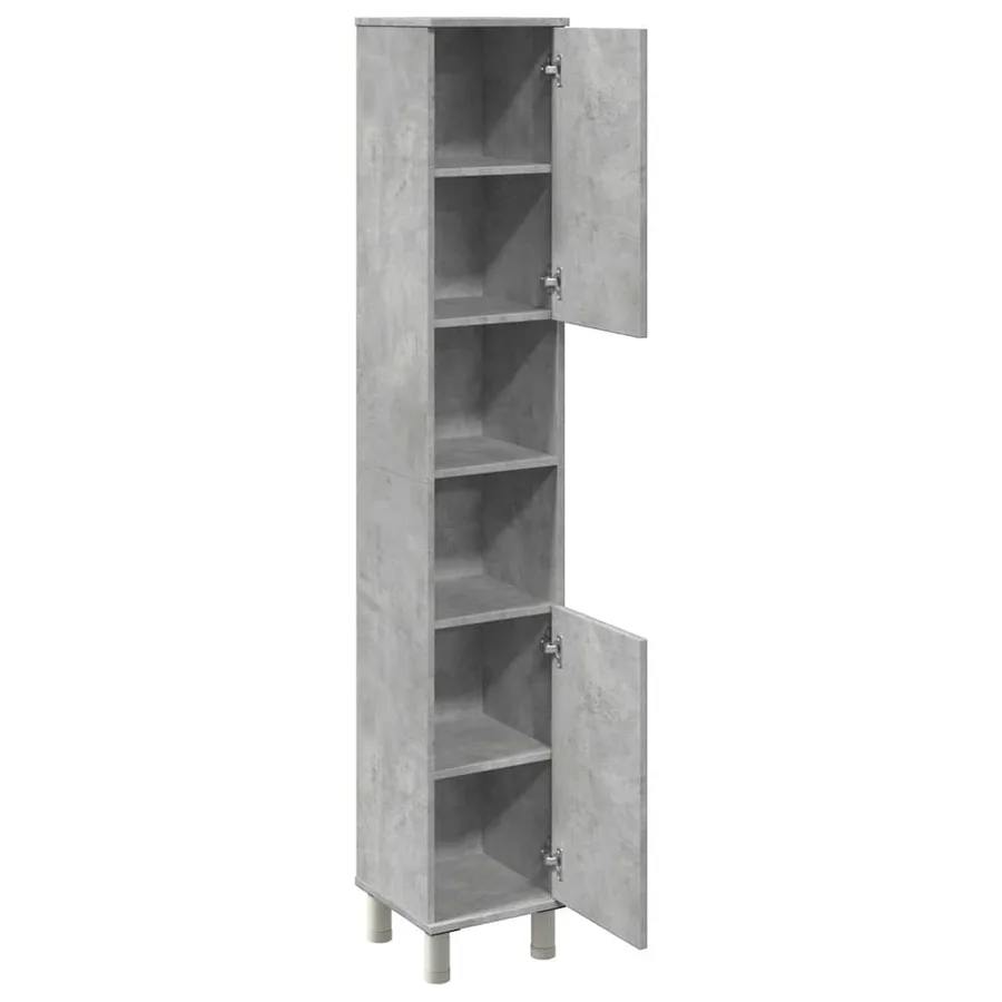 Armoire de salle de bain Gris béton 30x30x179 cm Aggloméré - 7
