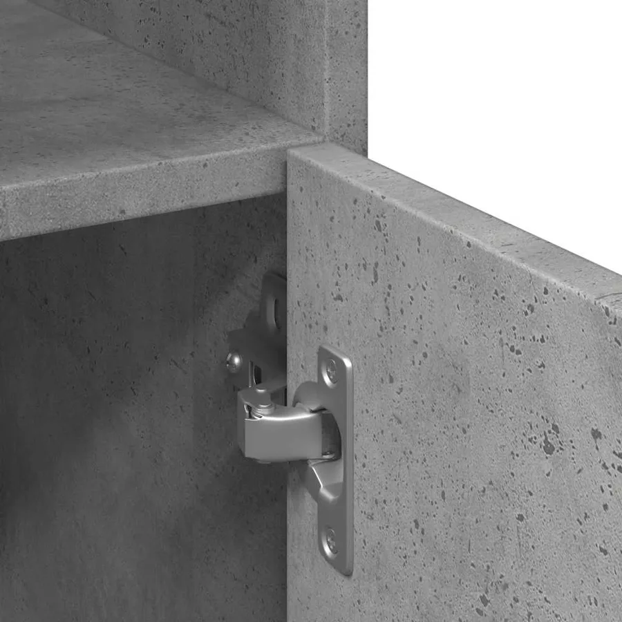 Armoire de salle de bain Gris béton 30x30x179 cm Aggloméré - 9
