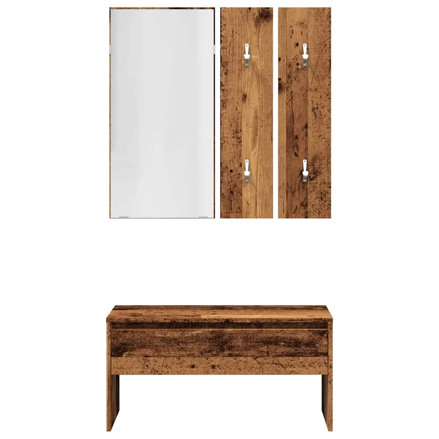 Ensemble de meubles de couloir vieux bois bois d'ingénierie - 5