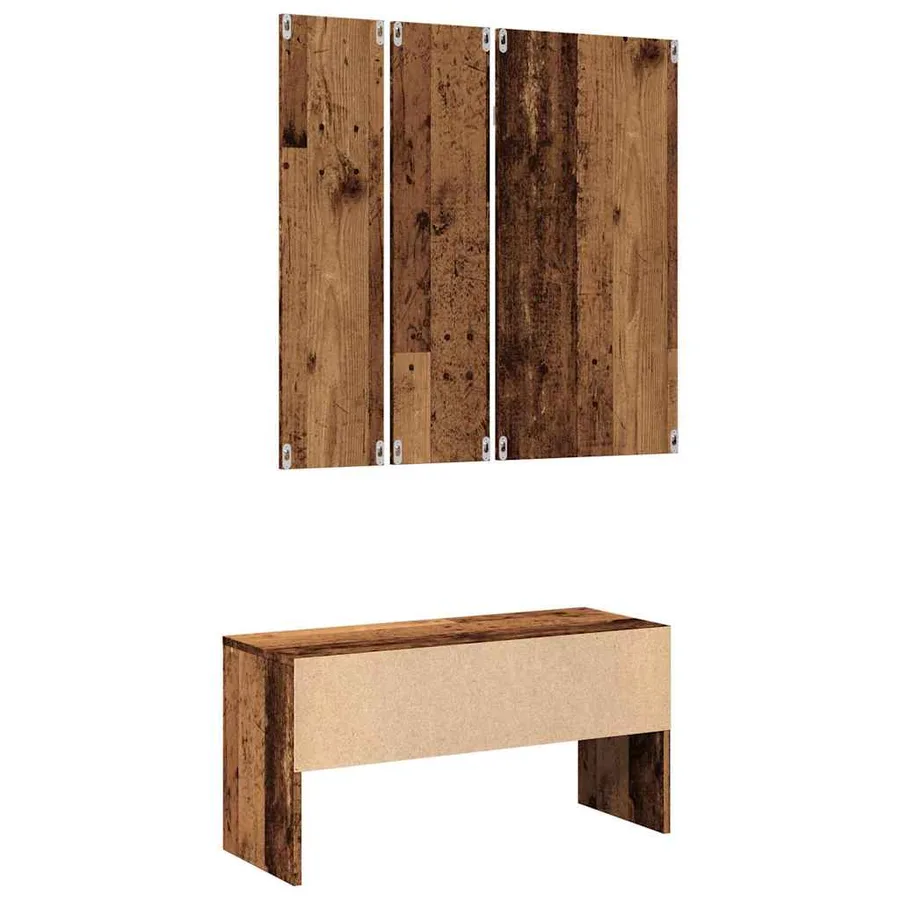 Ensemble de meubles de couloir vieux bois bois d'ingénierie - 7