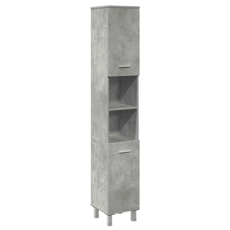 Ensemble de meubles de salle de bain 3 pcs gris béton - 4