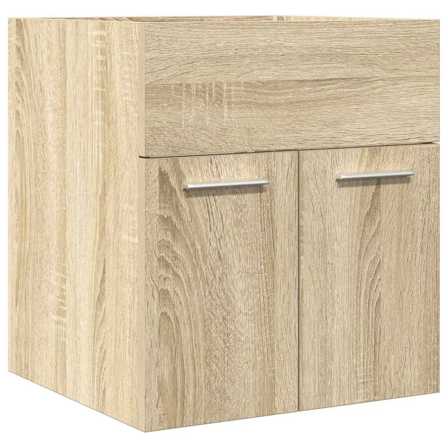 Armoire lavabo de salle de bain chêne sonoma 41x38,5x46 cm - 2