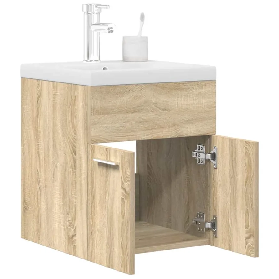 Armoire lavabo de salle de bain et vasque et robinet intégrés