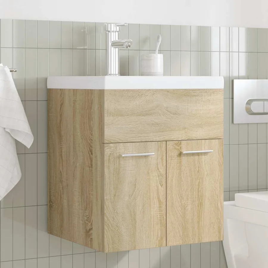 Armoire lavabo de salle de bain et vasque et robinet intégrés - 3
