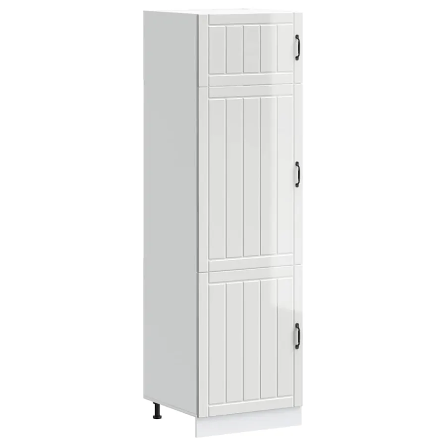 Armoire de cuisine Lucca blanc brillant bois d'ingénierie