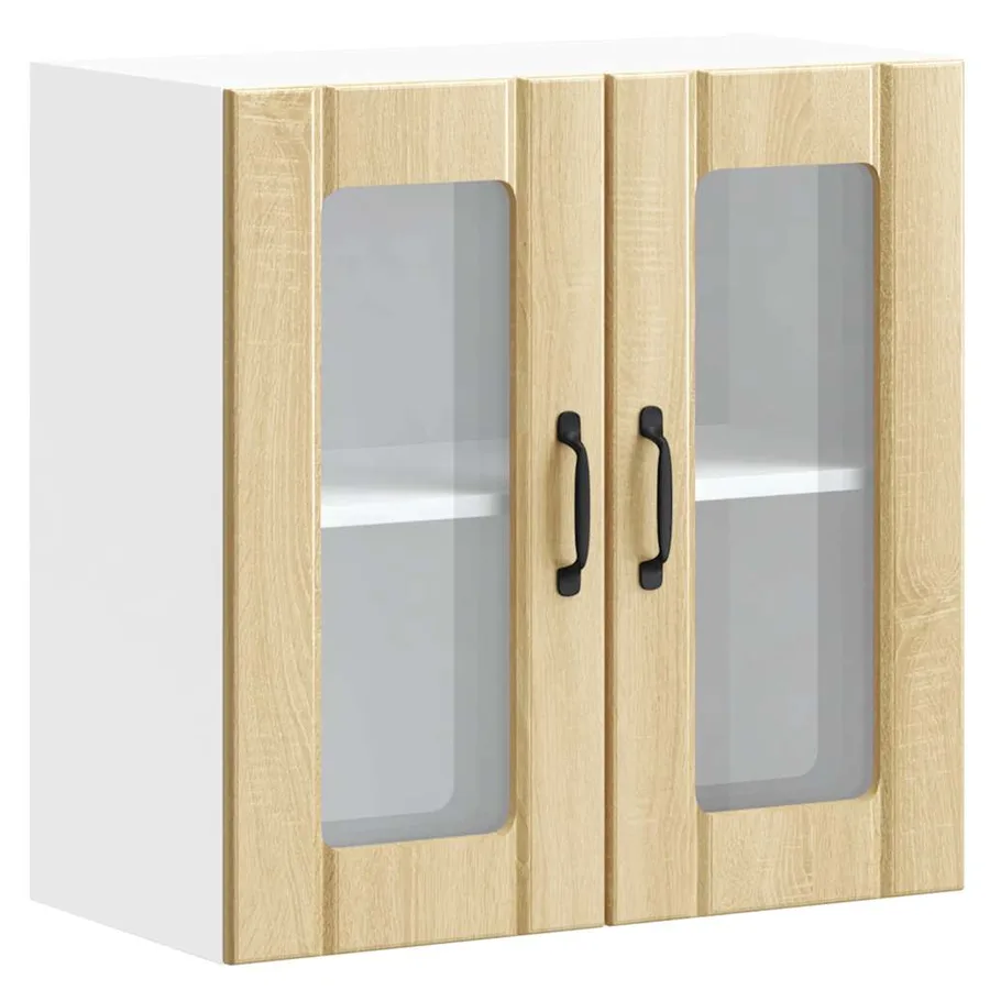 Armoire murale de cuisine avec porte vitrée "Lucca" en chêne Sonoma - 2