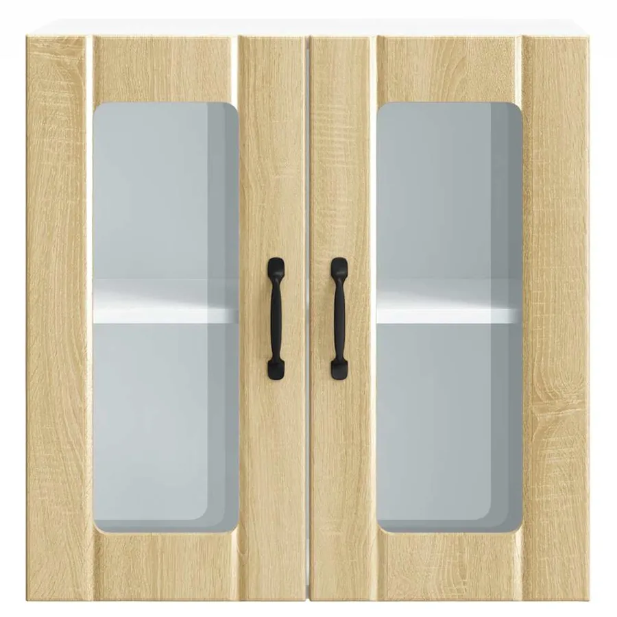 Armoire murale de cuisine avec porte vitrée "Lucca" en chêne Sonoma - 6