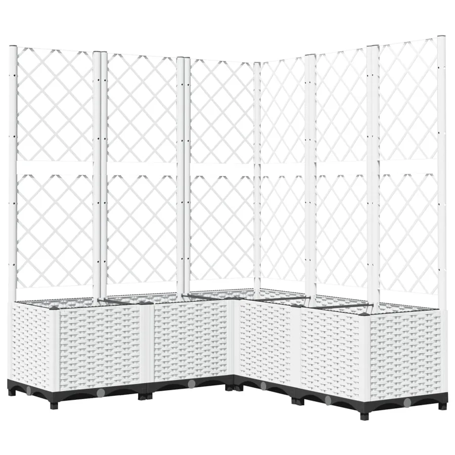 Jardinière avec treillis Blanc 120x120x136 cm PP - 2