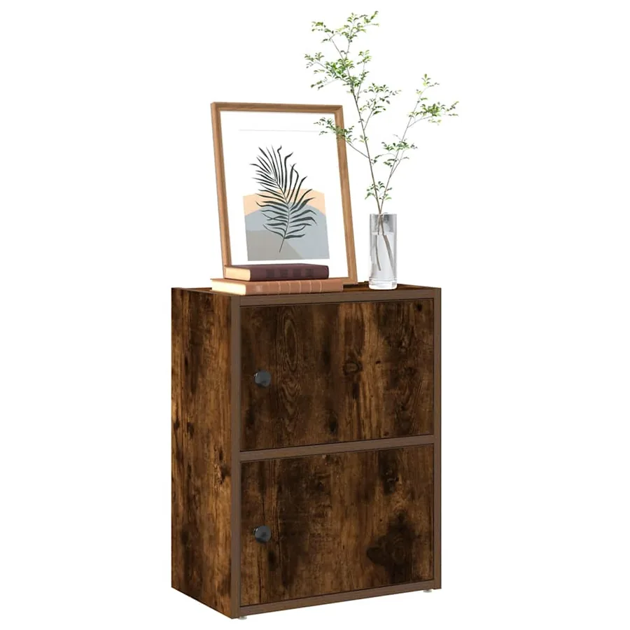 Bibliothèque chêne fumé 40x24x52 cm bois d'ingénierie