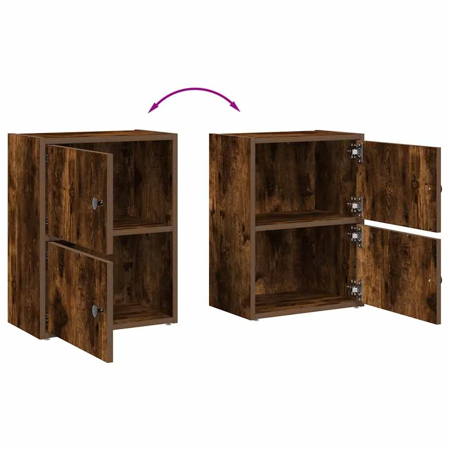 Bibliothèque chêne fumé 40x24x52 cm bois d'ingénierie - 8