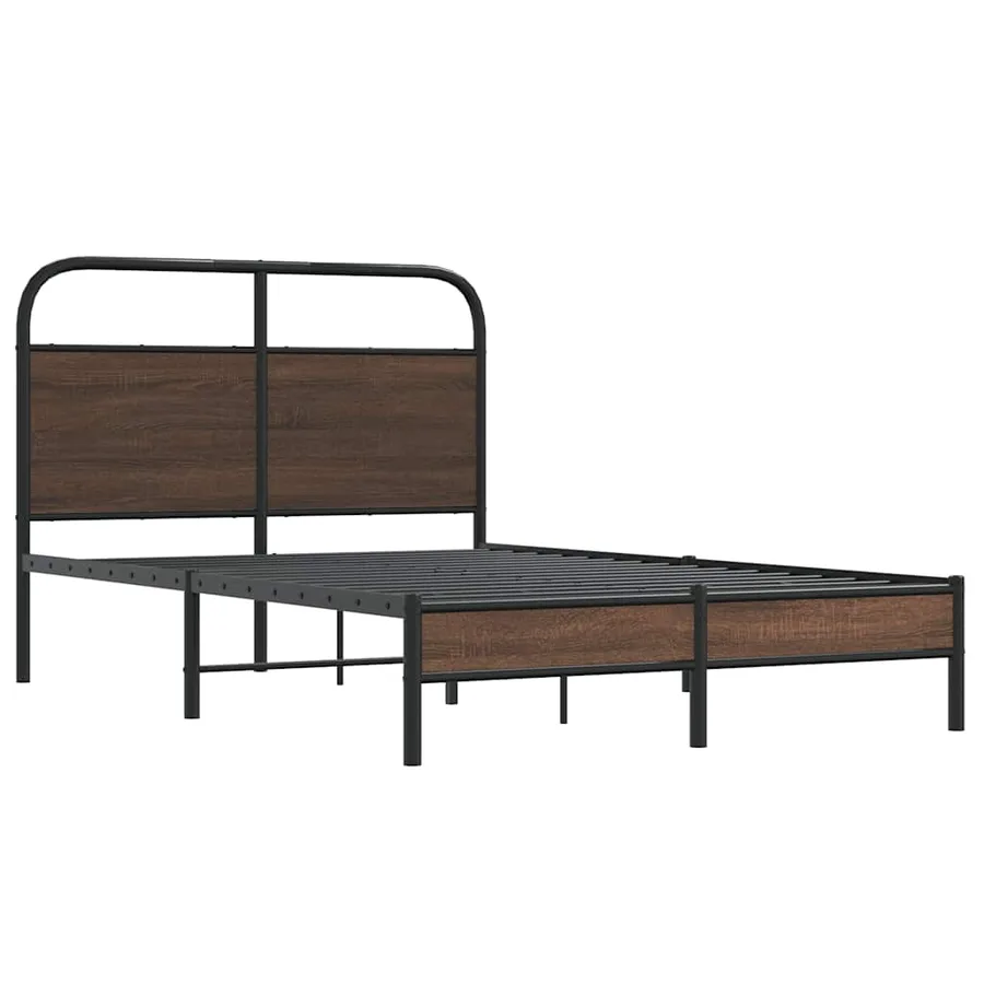 Cadre de lit sans matelas 135x190 cm chêne marron - 3