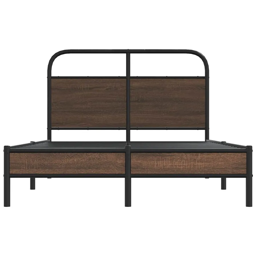 Cadre de lit sans matelas 135x190 cm chêne marron - 5