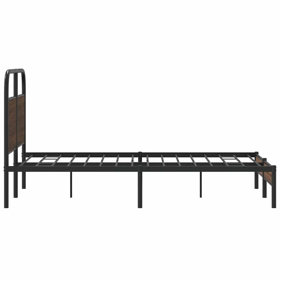 Cadre de lit sans matelas 135x190 cm chêne marron - 6