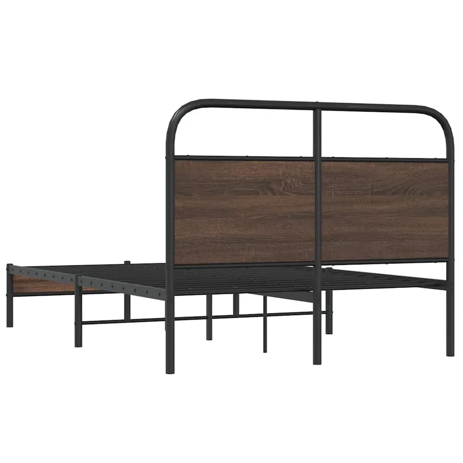 Cadre de lit sans matelas 135x190 cm chêne marron - 7