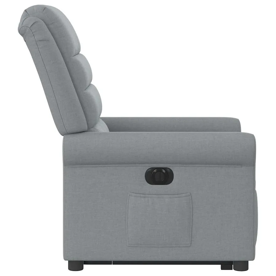 Fauteuil inclinable électrique gris clair tissu - 6