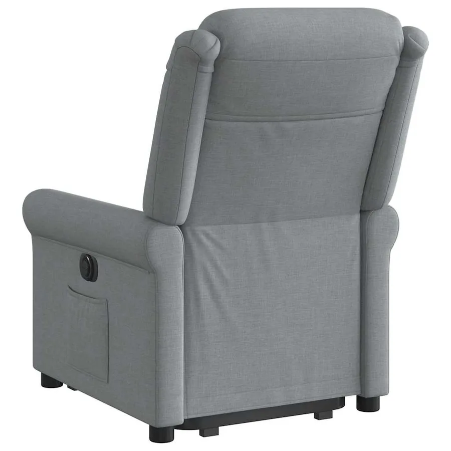 Fauteuil inclinable électrique gris clair tissu - 7