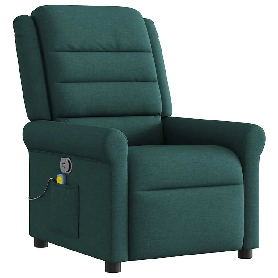 Fauteuil de massage inclinable Vert foncé Tissu - 2