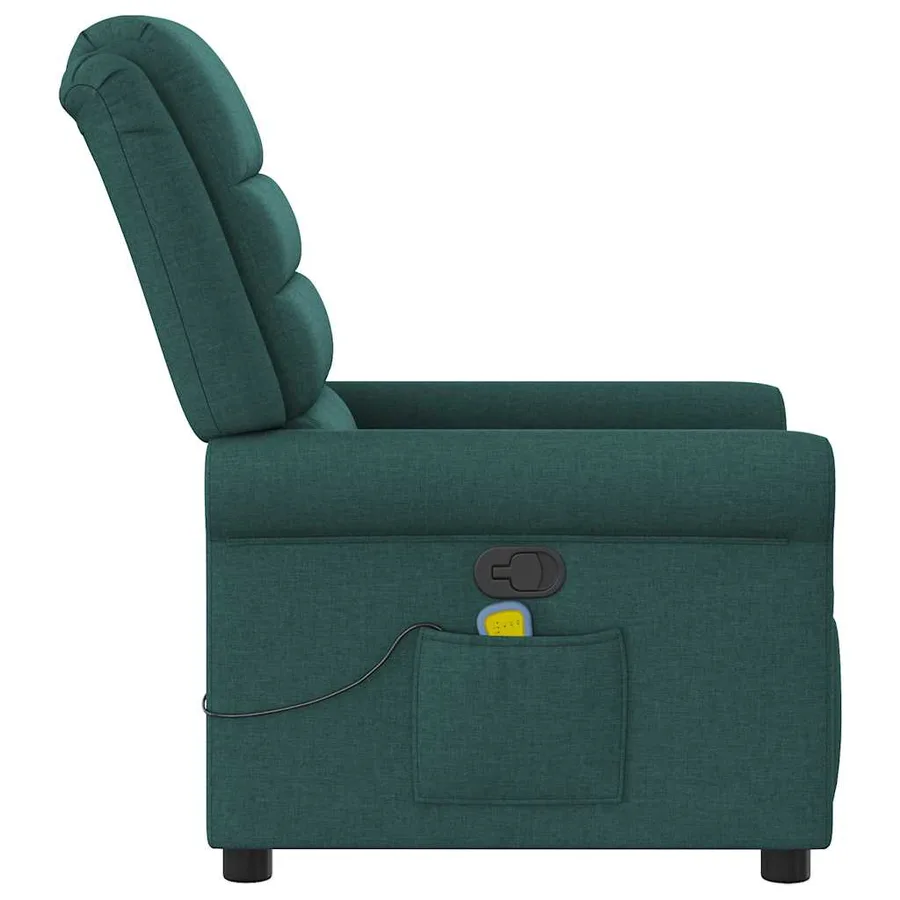 Fauteuil de massage inclinable Vert foncé Tissu - 4