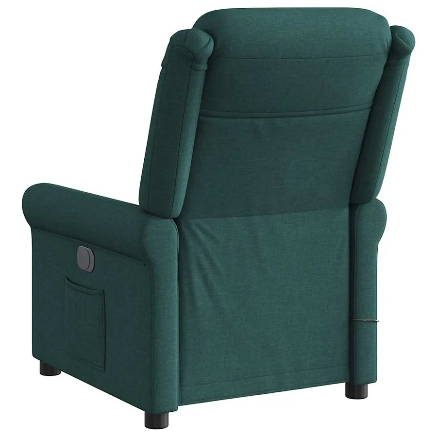 Fauteuil de massage inclinable Vert foncé Tissu - 5