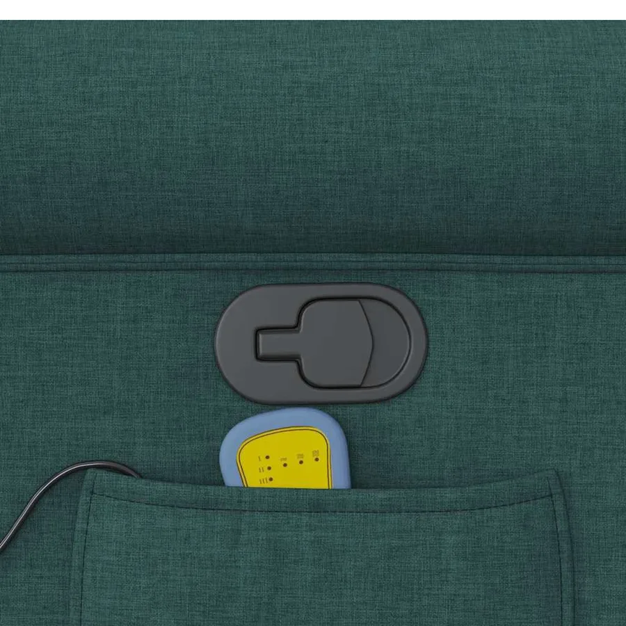Fauteuil de massage inclinable Vert foncé Tissu - 8