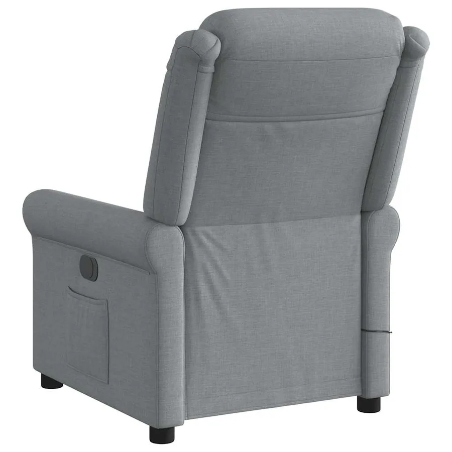 Fauteuil de massage inclinable Gris clair Tissu - 5